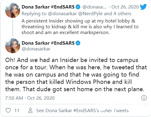 唐娜姐稱負責 Win10 Insider 期間受到過死亡威脅