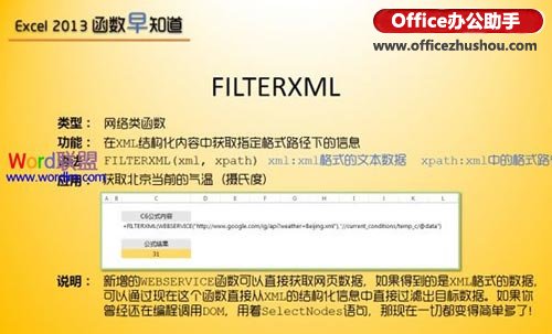 Excel 2013新增網(wǎng)絡(luò)類函數(shù)FILTERXML的使用方法介紹