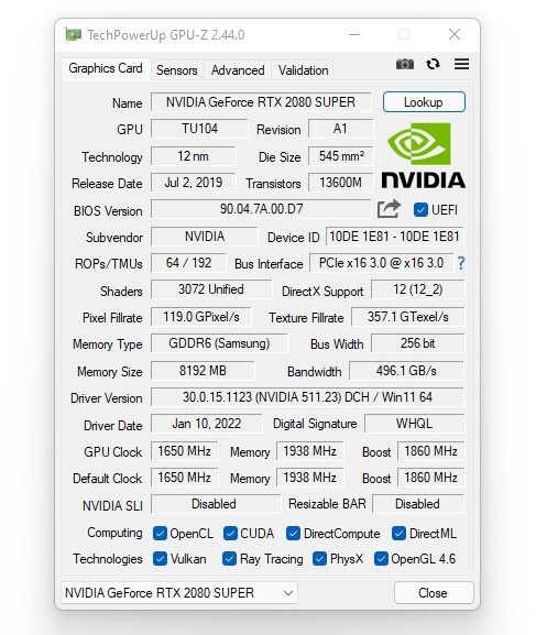 GPU-Z v2.44.0 版發布：支持 RTX 3050 / RX 6500 XT 等顯卡