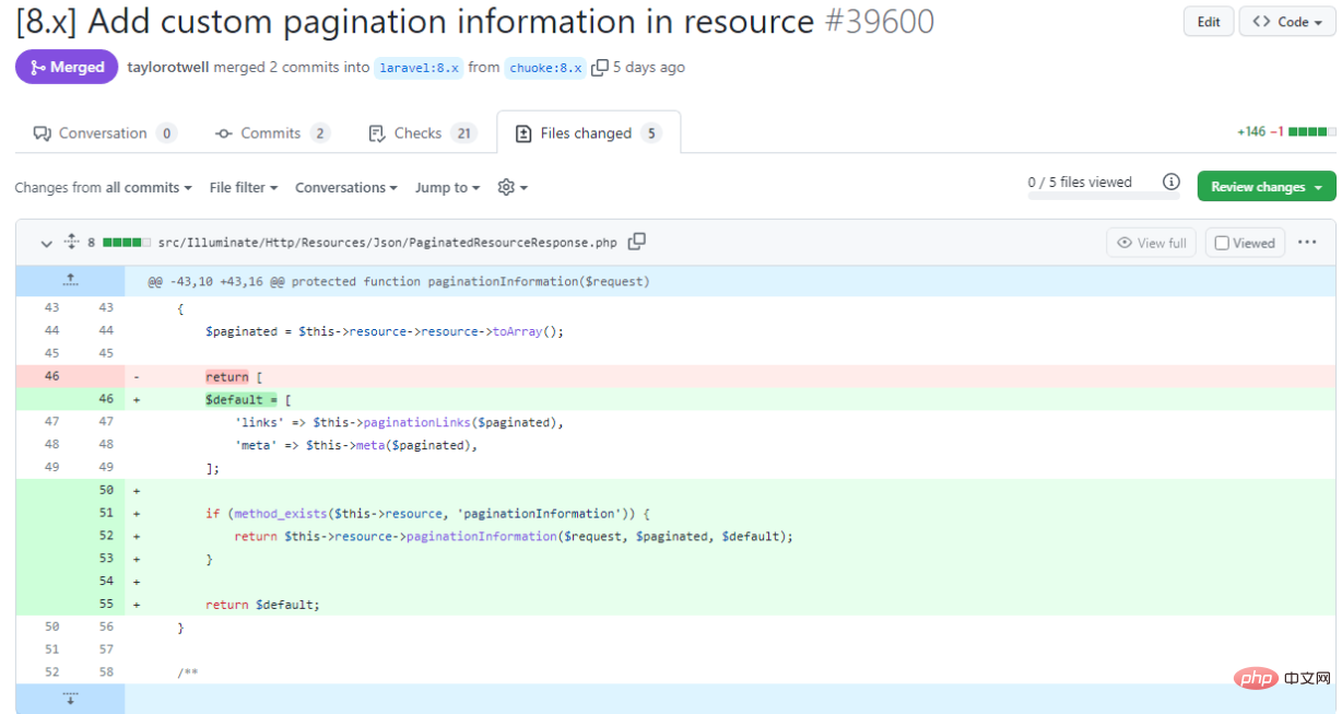 laravel實現隨著Resource返回自定義分頁信息！