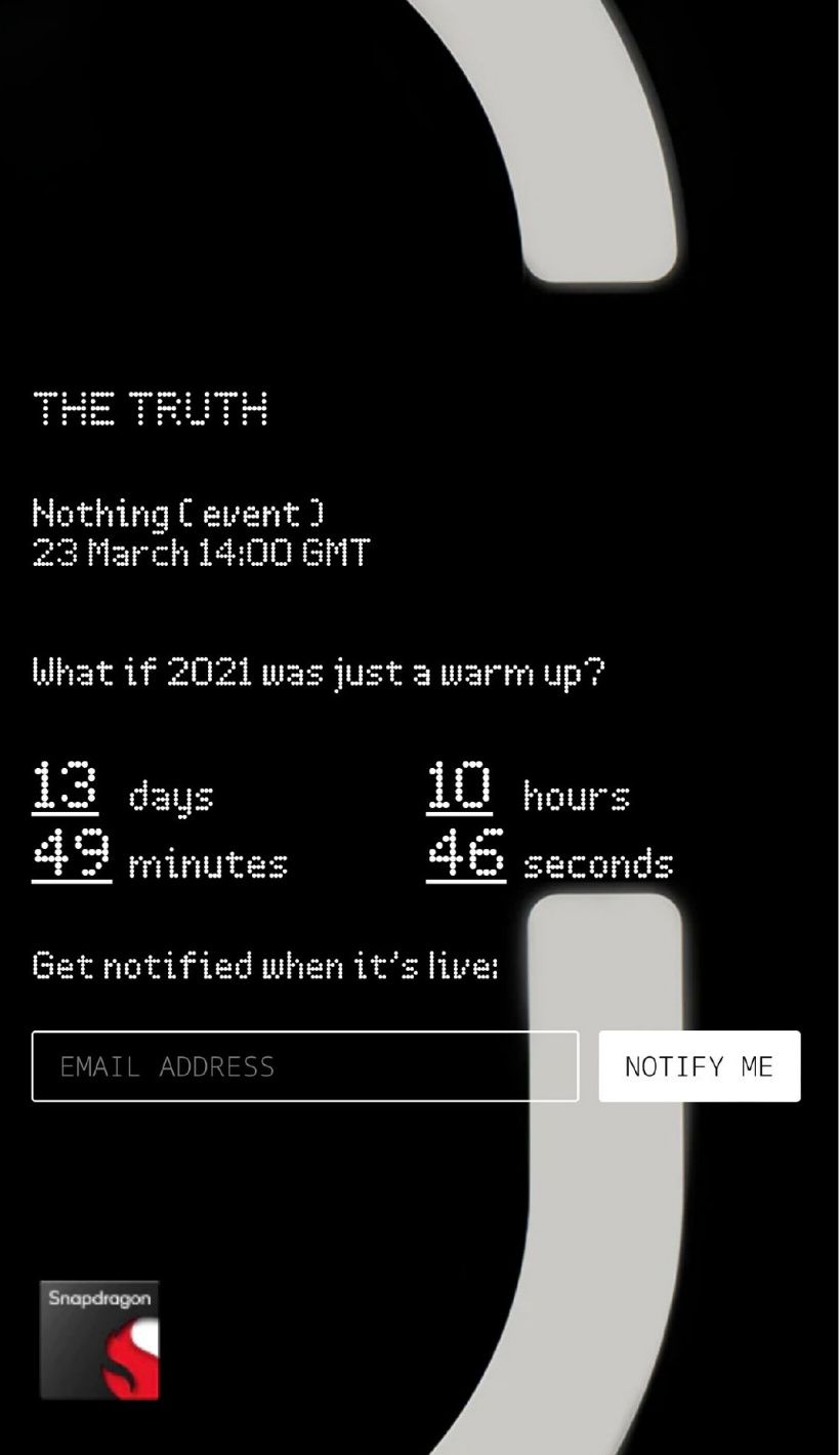 一加聯合創始人打造的 Nothing 首款智能手機將在 3 月 23 日發布，搭載高通驍龍芯片