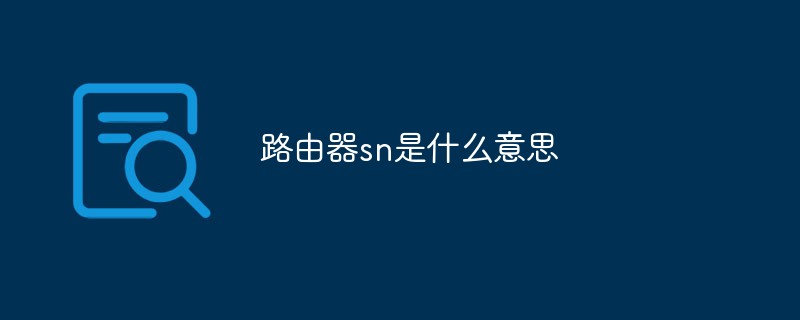 路由器sn是什么意思